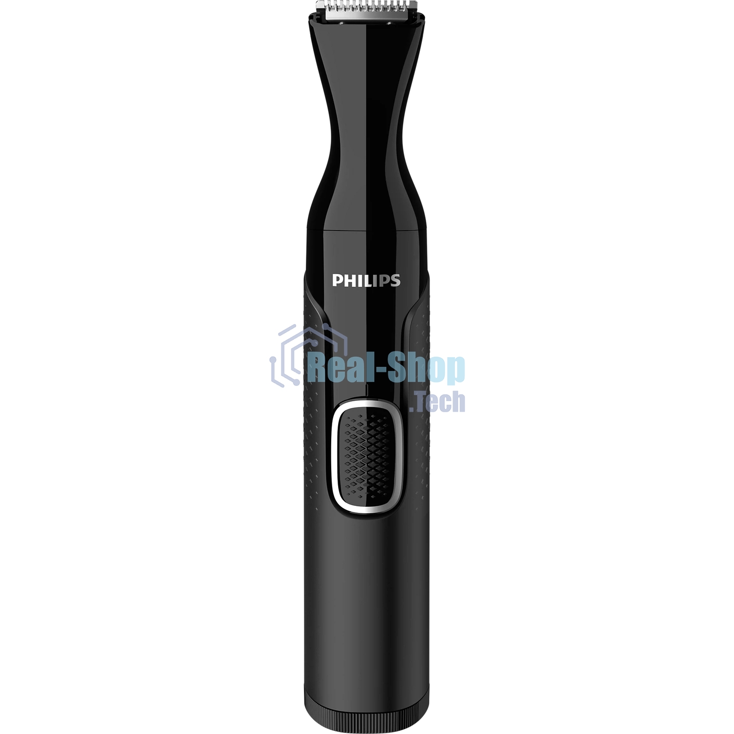 Триммер Philips для носа и ушей, черный, корпус - пластик, 3 насадки-гребня, насадка - триммер, щеточка для очистки, мягкий чехол, батарейка