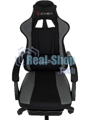 Кресло Zombie Weaver черный/серый, ткань, подголовник, подставка для ног