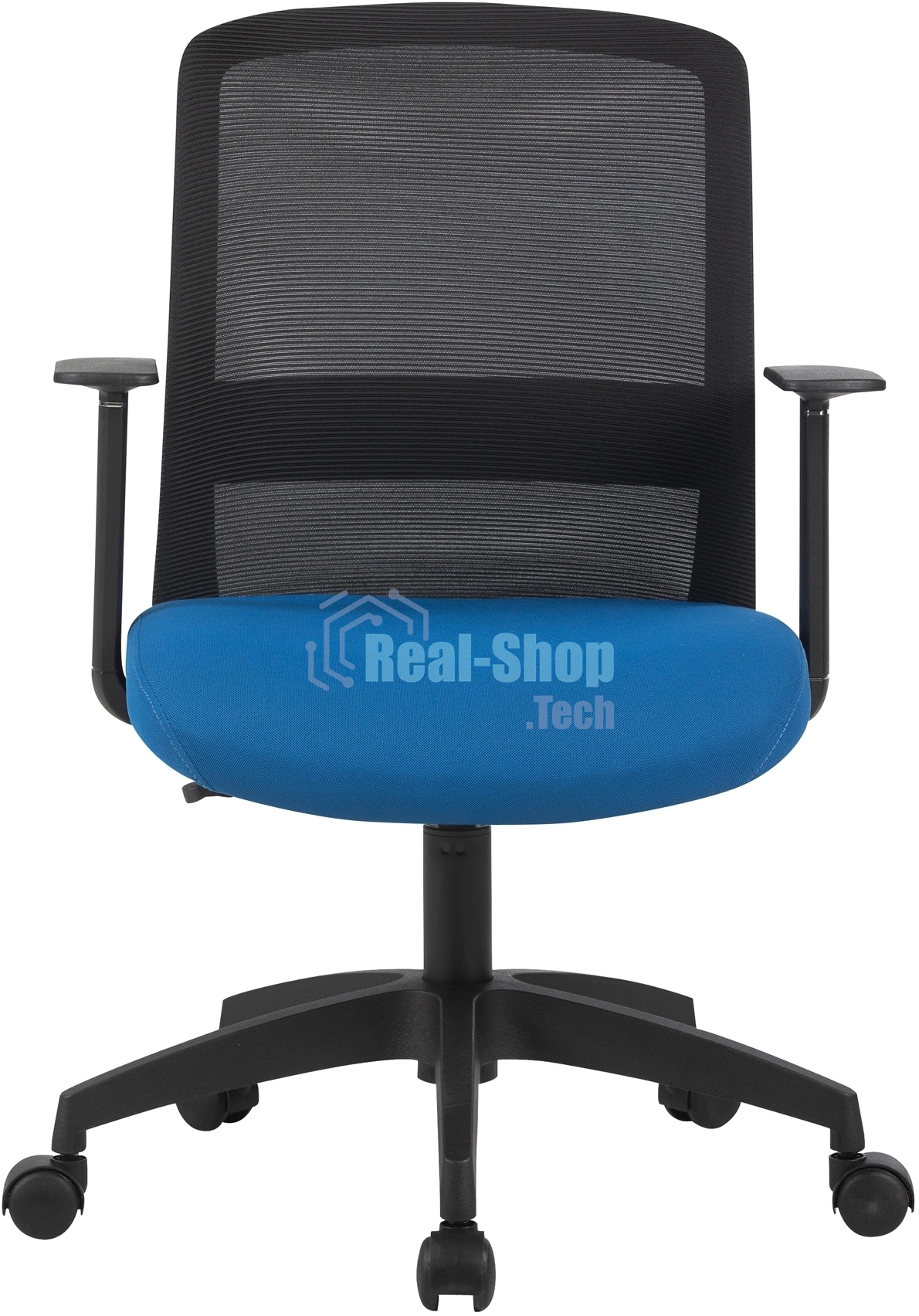 Кресло компьютерное Cactus CS-MC333-BKBL черный, сиденье темно-синий, сетка/ткань, низк.спин. крестов. пластик, пластик черный