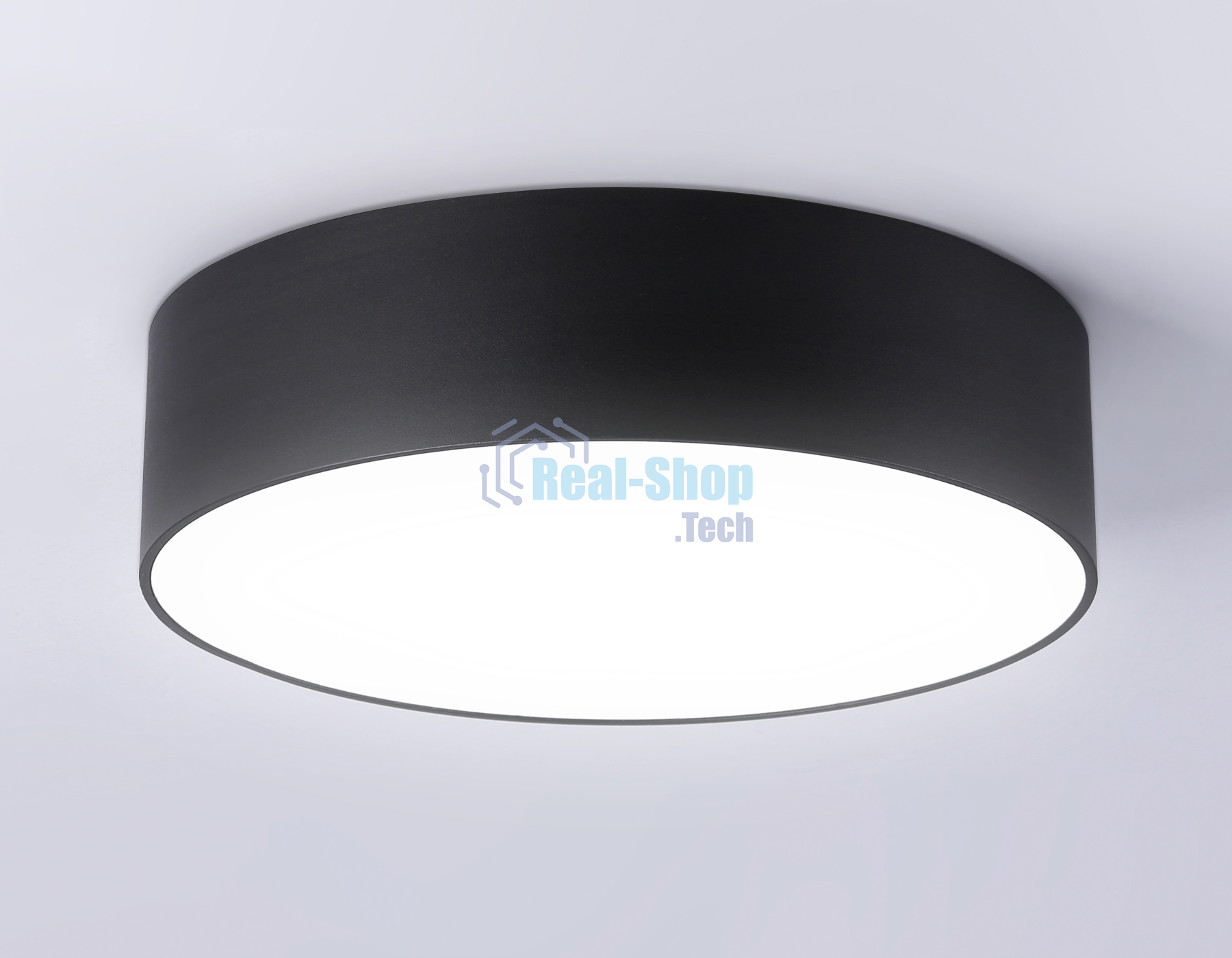 Потолочный светодиодный светильник Ambrella light FV5518 BK черный LED 18W 4200K D160*58 (Без ПДУ)