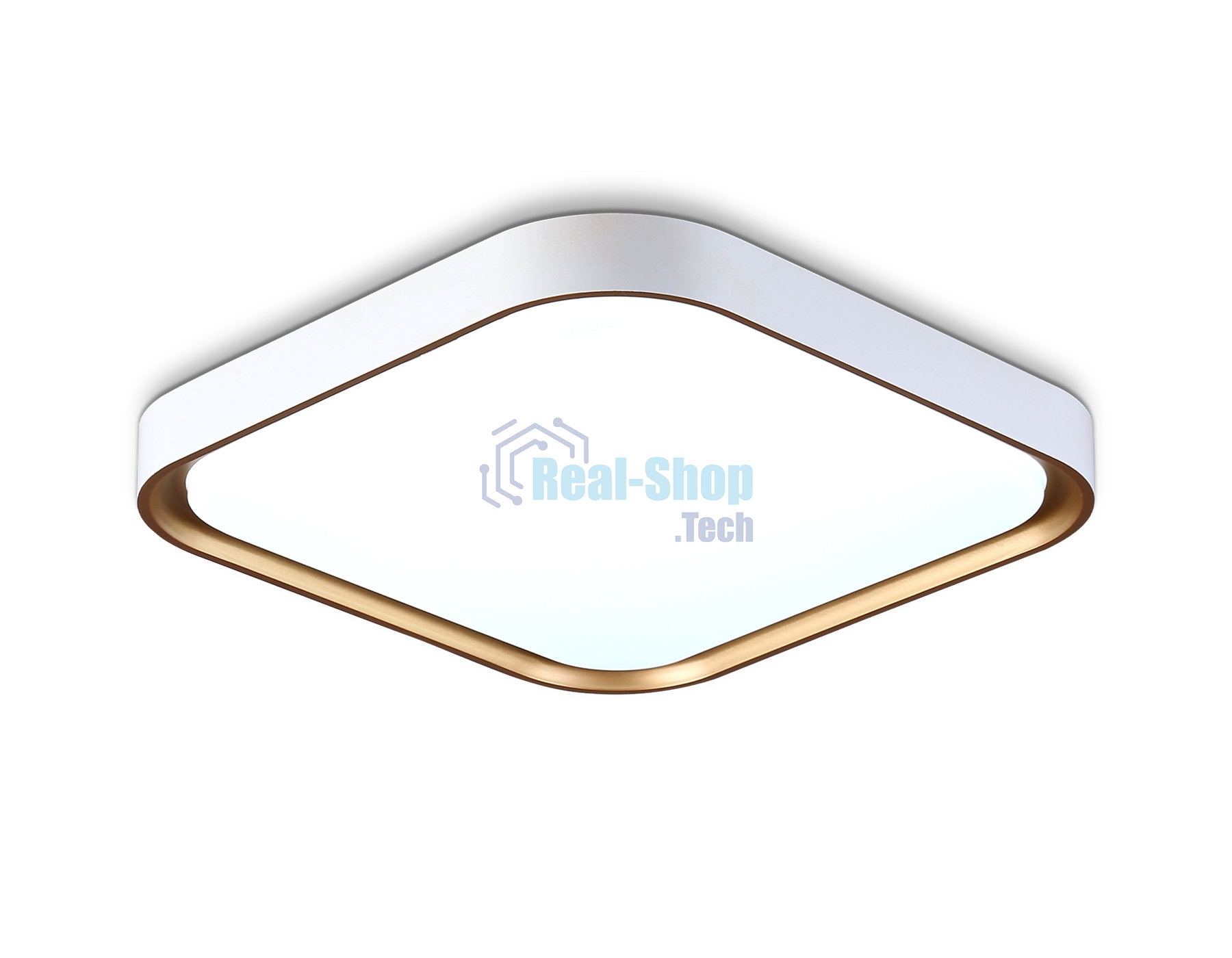 Потолочный светодиодный светильник Ambrella light FZ1253 WH/GD белый/золото 18W 5000K 250*250*60 (Без ПДУ)