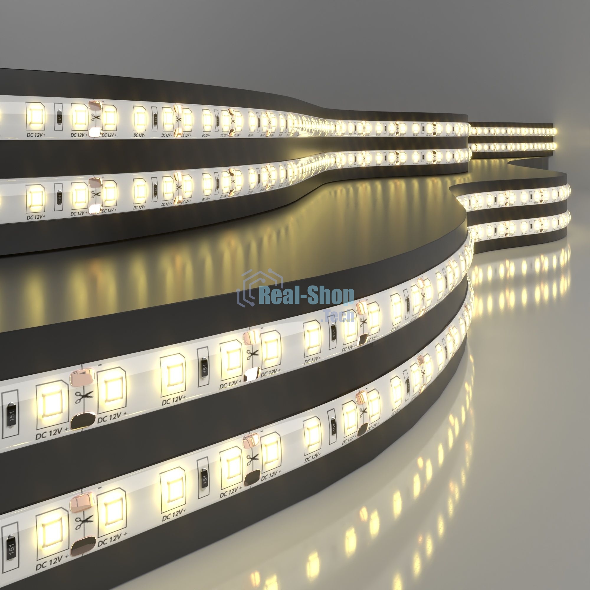 Лента светодиодная 2835 12V 120Led 9,6W IP65 / 120Led 9,6W IP65 3300K теплый белый