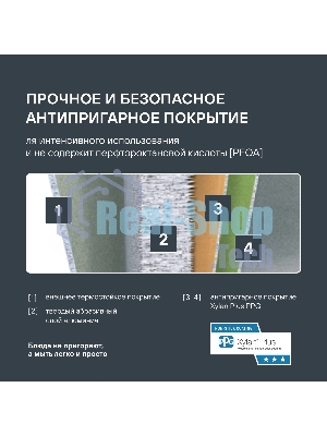 Сковорода Rondell Mustang RDA-597, 24 см, без крышки, черный