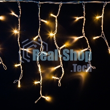 Гирлянда Neon-night Айсикл (бахрома) светодиодный, 4,0 х 0,6 м, белый провод каучук, 230 В, диоды теплый белый, 128 LED