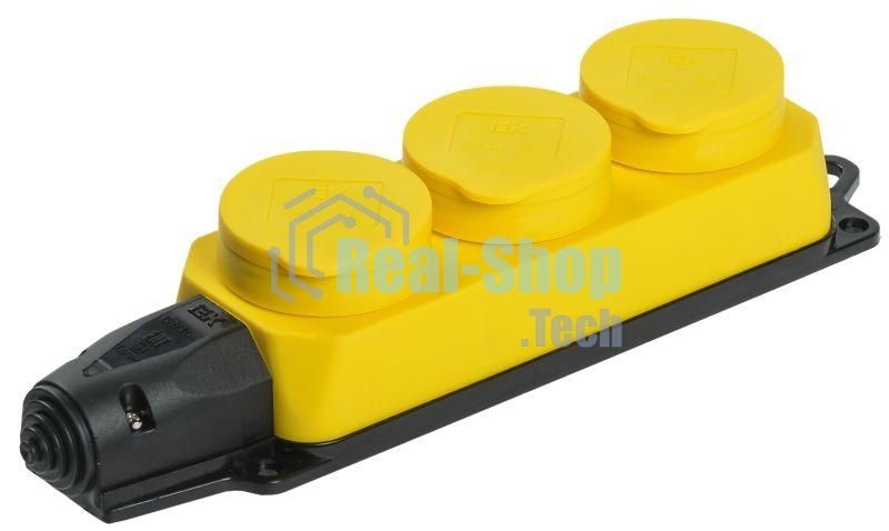 Розетка 3-м ОМЕГА РБ33-1-0м IP44 каучук жел. ИЭК PKR61-016-2-K05