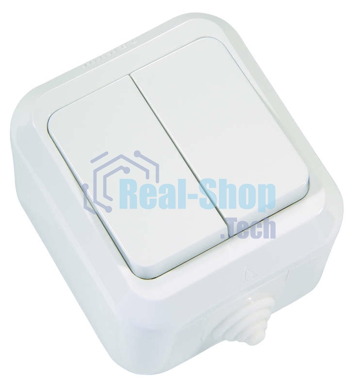 Выключатель 2-кл. Makel ОП 10А IP44 п/герм. белый