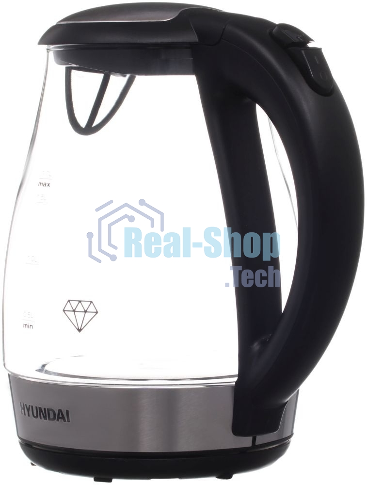 Чайник электрический Hyundai HYK-G2030 1.7л. 2200Вт черный (корпус: стекло)