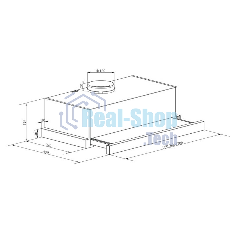 Вытяжка встраиваемая LEX Hubble G 600 черный, 60 см, 650 куб. м/ч, 48 дБ