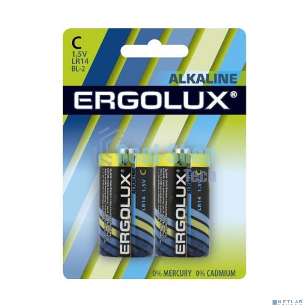 Элемент питания алкалиновый Ergolux LR14 BL-2 LR14 BL-2 1.5В Alkaline (2шт в упаковке)