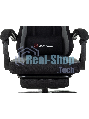 Кресло Zombie Weaver черный/серый, ткань, подголовник, подставка для ног