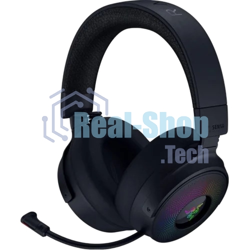 Гарнитура Razer Kraken V4 Pro чёрный, беспроводная + проводная, радиоканал, до 45 ч, подсветка