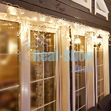 Гирлянда Neon-night Айсикл (бахрома) светодиодный, 4,0 х 0,6 м, белый провод каучук, 230 В, диоды теплый белый, 128 LED