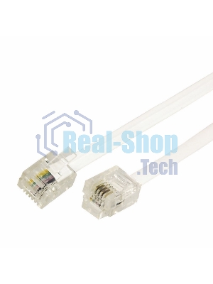 Телефонный шнур Rexant удлинитель RJ-11(6P-4C), длина 7 метров, белый