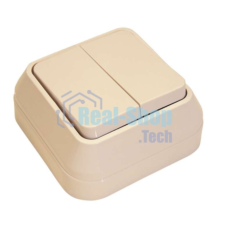 Выключатель 2-кл. Makel ОП 10А IP20 крем