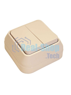 Выключатель 2-кл. Makel ОП 10А IP20 крем