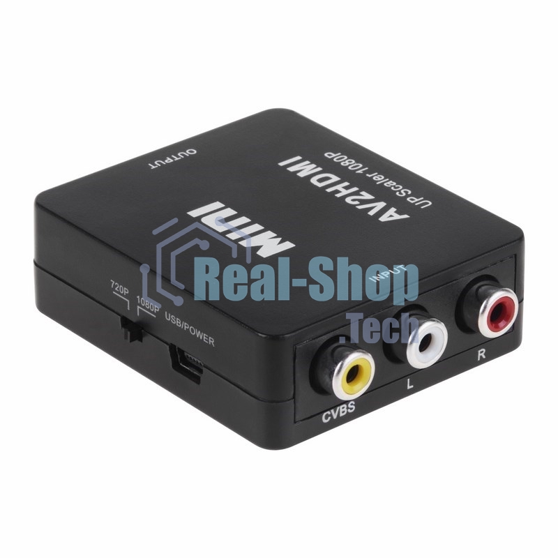 Конвертер Rexant 3 RCA на HDMI пластик, черный