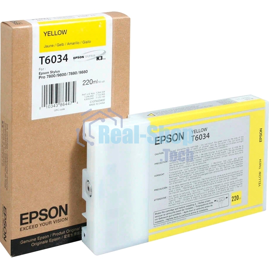 Картридж струйный Epson C13T603400 желтый для Epson St Pro 7880/9880 (220мл)