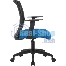 Кресло компьютерное Cactus CS-MC333-BKBL черный, сиденье темно-синий, сетка/ткань, низк.спин. крестов. пластик, пластик черный