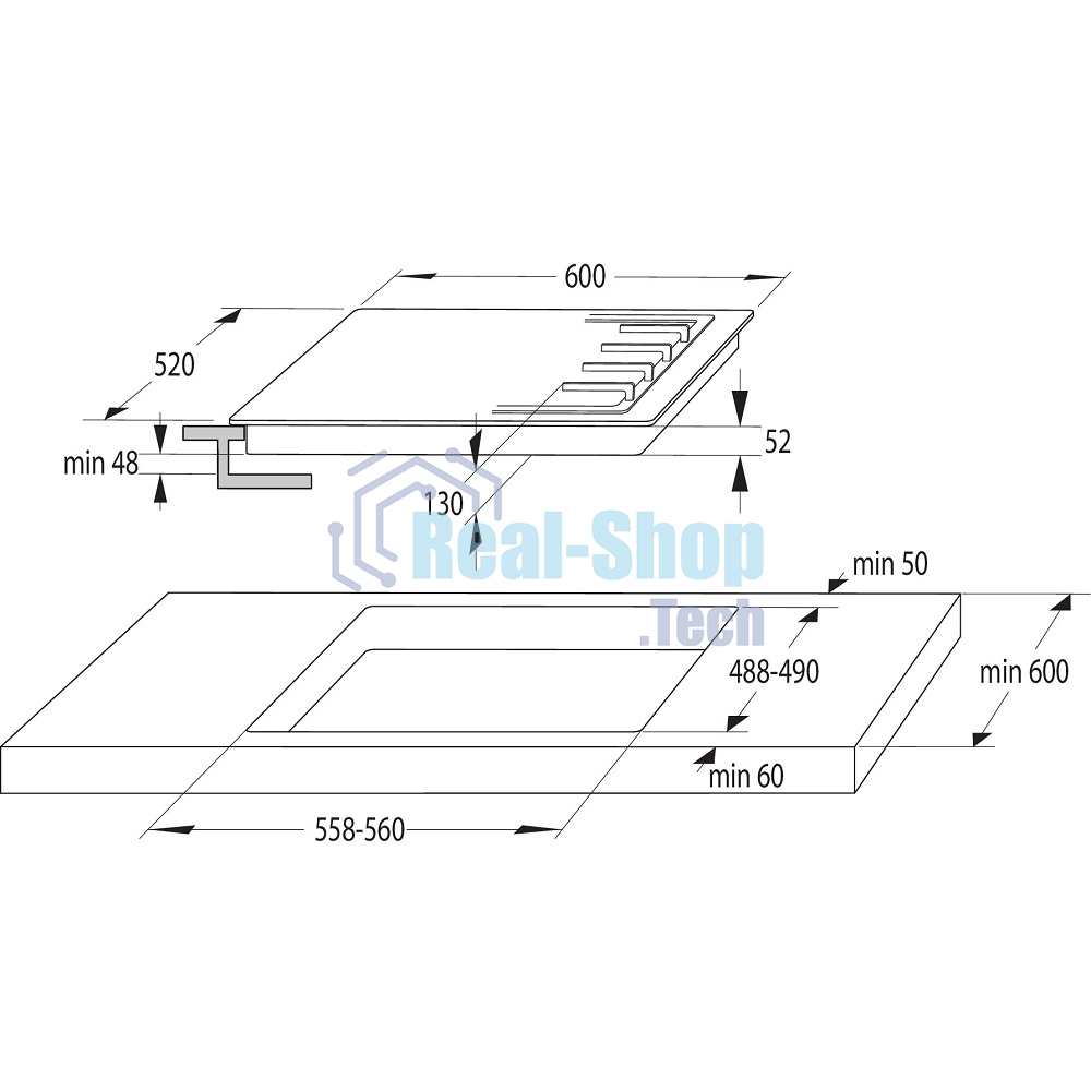 Газовая варочная панель Gorenje GW641EXB черный
