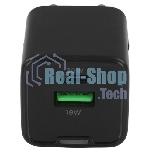 Зарядное устройство Cablexpert MP3A-PC-64, 30Вт GaN, 3А, QC4.0/PD, 1xUSB, 1xType-C, черный, пакет