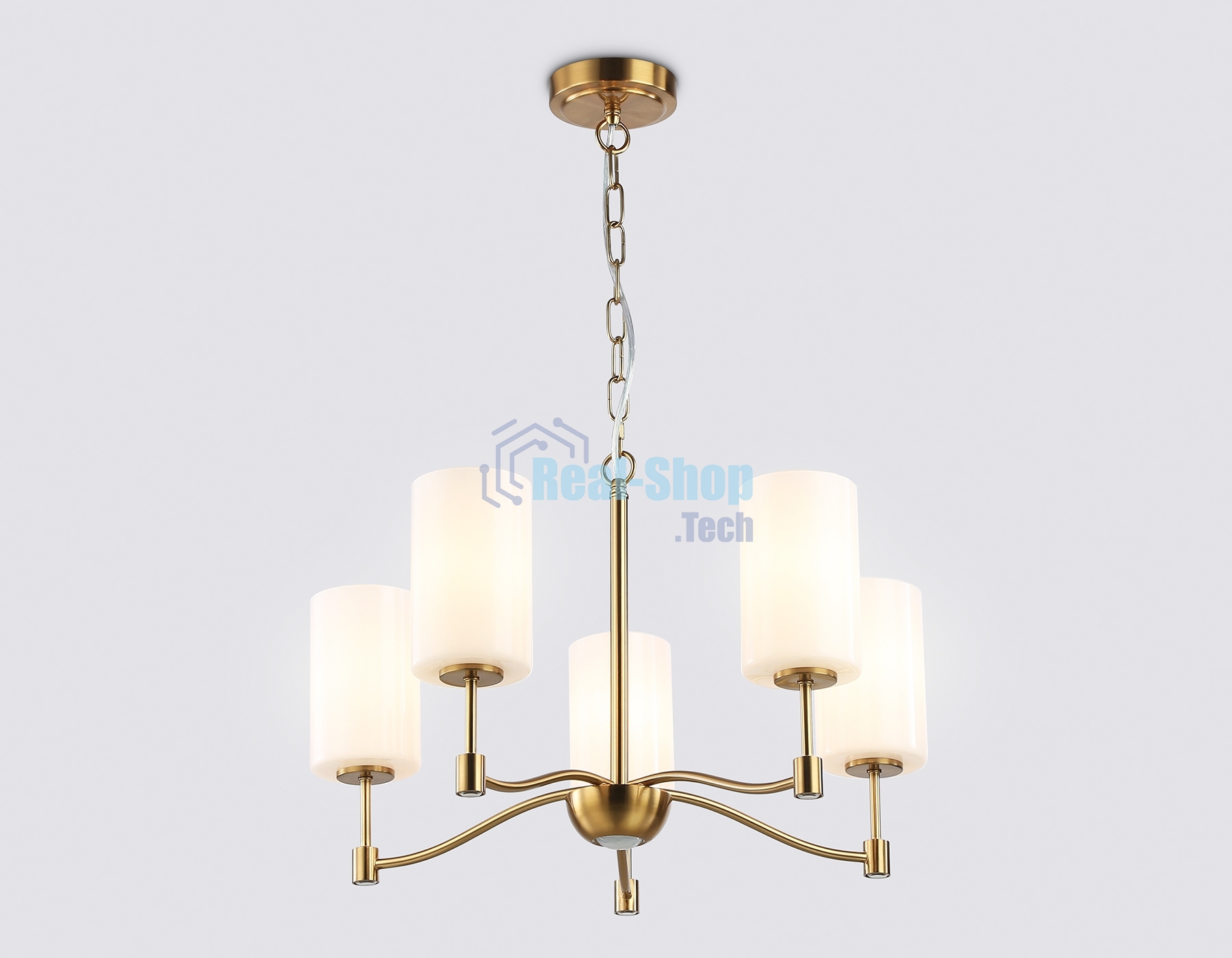 Люстра Ambrella light LH56051/5 BS/FR латунь/белый матовый E14*5 max 40W D590*950