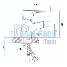 B8282-6 Смеситель для биде из Латуни, ø40