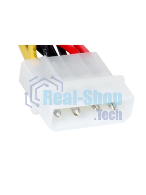 Кабель питания 2xSATA (от разъема Molex (IDE) блока питания), 15 см ExeGate
