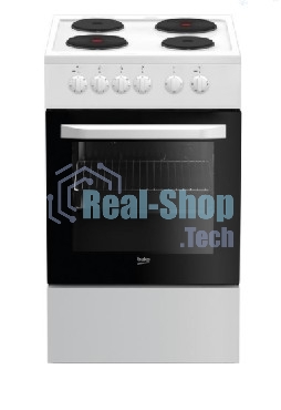 Плита электрическая Beko FFSS56000W белый, конфорок 4 шт, духовка 60 л, 50 см x 85 см x 60 см