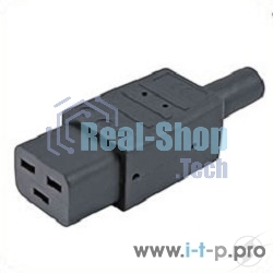 Разъемы для силового кабеля Hyperline CON-IEC320C19 Разъем IEC 60320 C19 220В 16A на кабель, контакты на винтах (плоские контакты внутри разъема), прямой