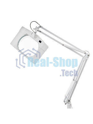 Лупа на струбцине Rexant, квадратная, 5D, с подсветкой, белая