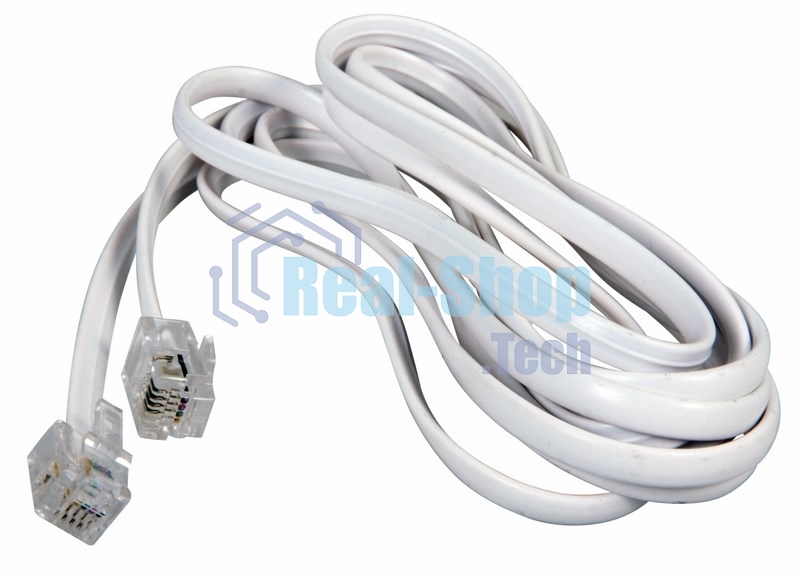 Телефонный шнур Rexant удлинитель RJ-11(6P-4C), длина 7 метров, белый