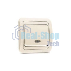 Выключатель одноклавишный Makel СП Mimoza 10А IP20 с подсветкой крем./крем.