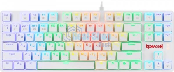 Клавиатура беспроводная Redragon Anubis беспроводная, USB, Bluetooth/Радиоканал, белый