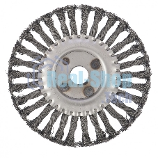 Щетка для УШМ Сибртех 175 мм, посадка 22,2 мм, Плоская, крученая проволока 0,5 мм