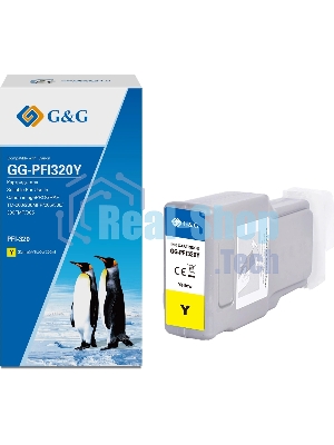 Картридж струйный G&G GG-PFI320Y (PFI-320Y) желтый (300 мл) для Canon imagePROGRAF TM-200/200MFP/205/300/300MFP/305