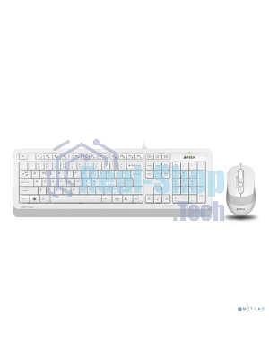 Комплект клавиатура+мышь A4Tech FStyler F1010 проводной, USB, 1600 DPI, белый/серый