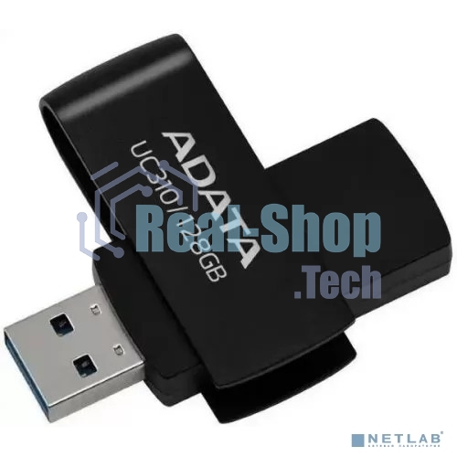 Флешка USB ADATA UC310 (UC310-128G-RBK), 128Gb, USB 3.2 Gen 1, R/W 100/30, черный
