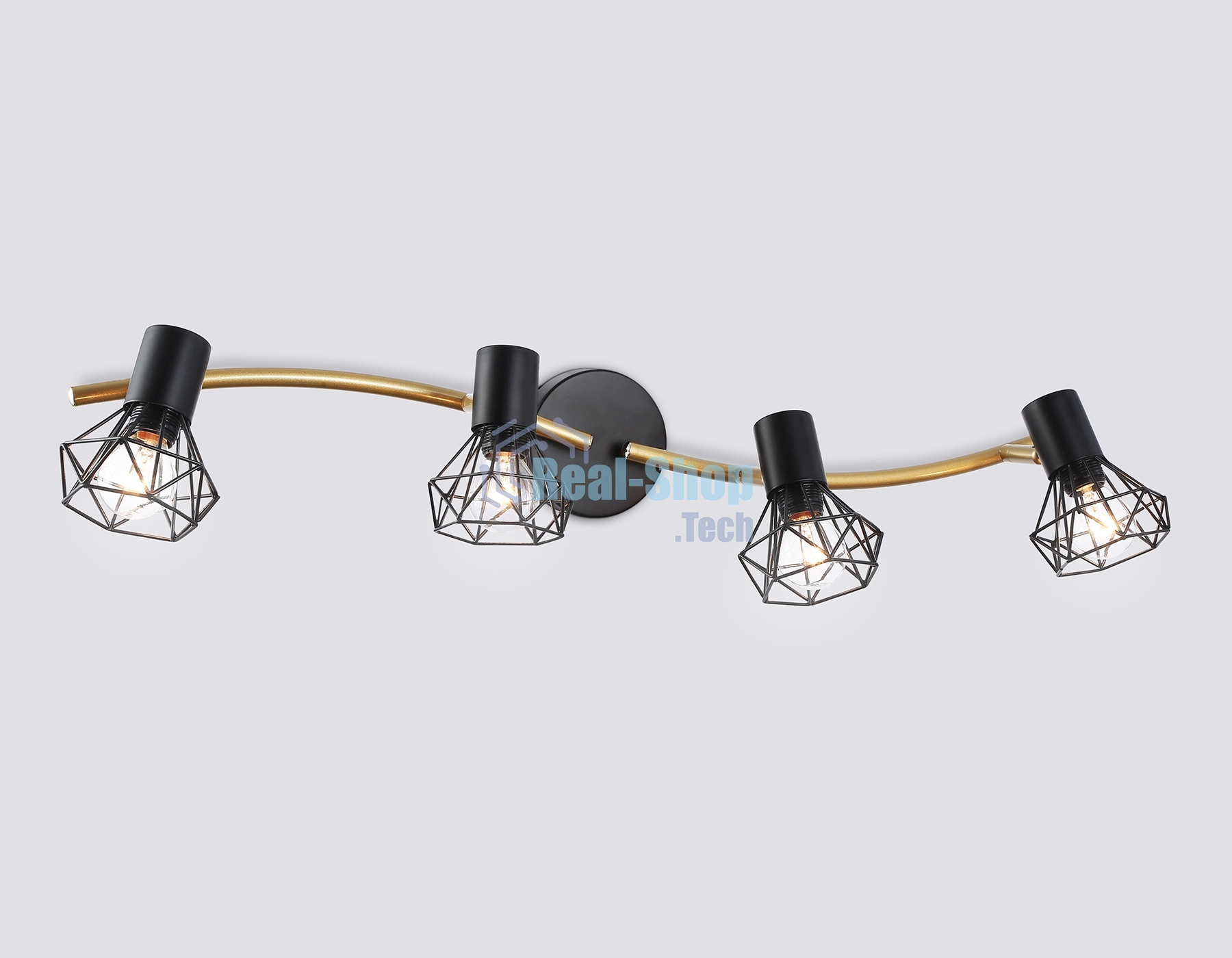 Светильник Ambrella light TR8658/4 BK/GD черный/золото E14/4 max 60W 750*100*185