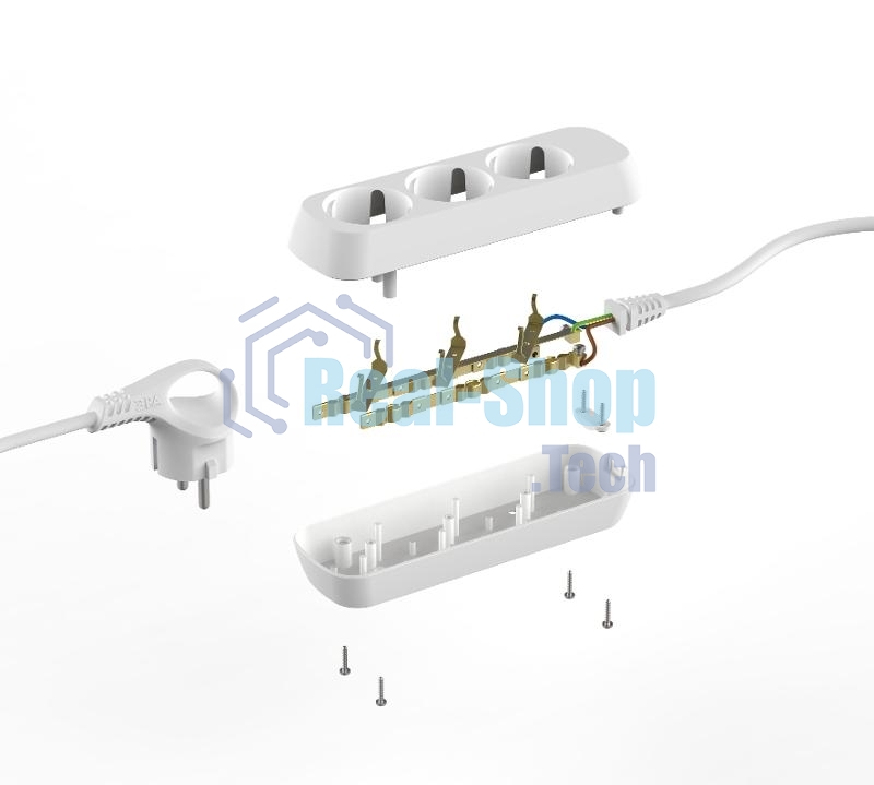 Удлинитель электрический ЭРА UDL-16-330-E Greenline 3 розетки с заземлением 3м ПВС 3x1мм2