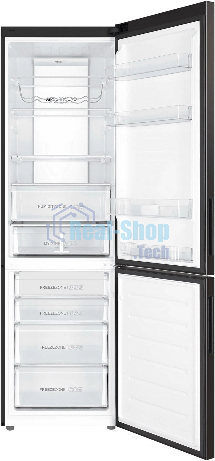 Холодильник Haier C4F740CDBGU1 графитовый двухкамерный 286/115л морозилка снизу, No Frost