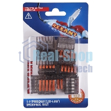 Соединительная клемма многоразовая Rexant 5-и проводная, прозрачная (0,08-4 мм²), (10 шт.)