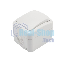 Переключатель проходной Kranz Mini OG открытой установки, IP54 белый