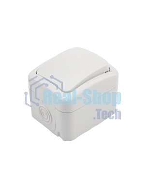 Переключатель проходной Kranz Mini OG открытой установки, IP54 белый