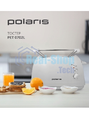 Тостер Polaris PET 0702L белый, 750 Вт, 2 слота