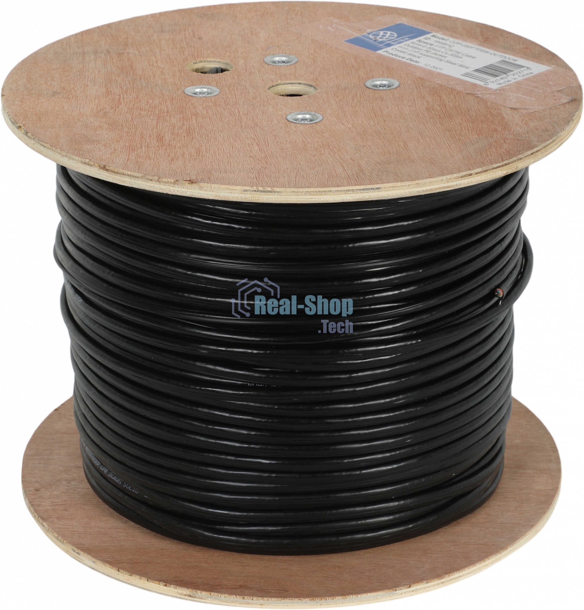 Кабель сетевой Ningbo FTP 4 пары cat5E solid 0.5мм Cu molded 305м серый outdoor стальной трос