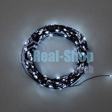 Гирлянда Роса с контроллером 30м, 300LED, IP20, 230В, зеленый провод, белое свечение 