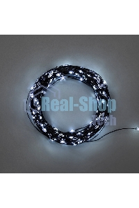 Гирлянда Роса с контроллером 30м, 300LED, IP20, 230В, зеленый провод, белое свечение 