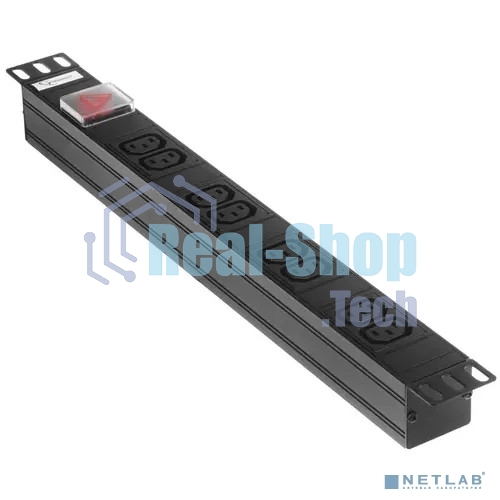 Блок Gembird EHB8-4, 1 вход С14/8 выходов C13, с защитой для 19