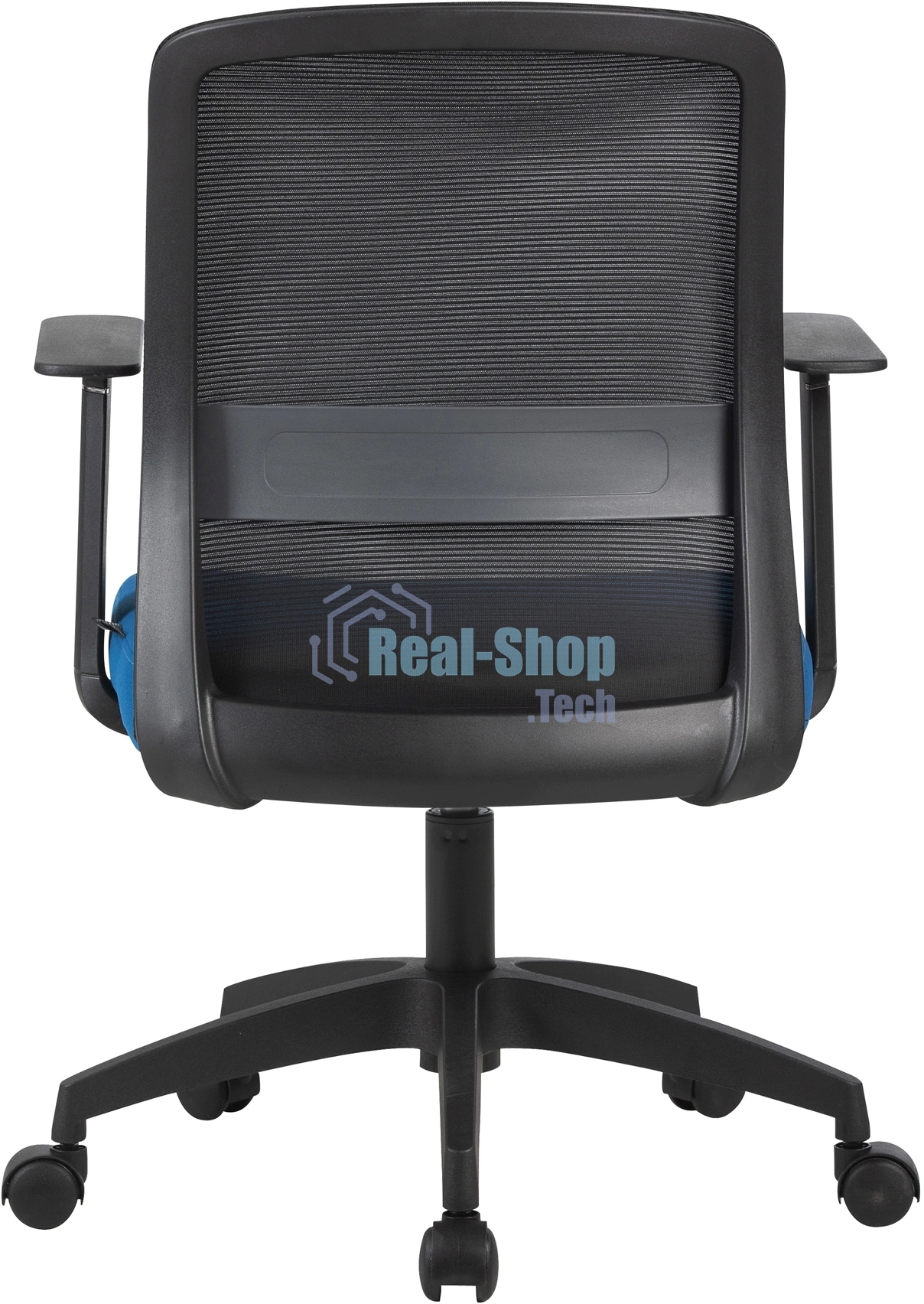 Кресло компьютерное Cactus CS-MC333-BKBL черный, сиденье темно-синий, сетка/ткань, низк.спин. крестов. пластик, пластик черный