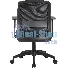 Кресло компьютерное Cactus CS-MC333-BKBL черный, сиденье темно-синий, сетка/ткань, низк.спин. крестов. пластик, пластик черный